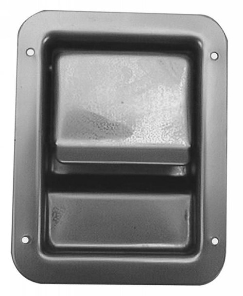 Paddle Latch Kit, 2-Point Assembly, Non-Locking, 5-1/2 In. L X 4-1/4 In. W, (4) 11/64 In. Holes On 3-11/16 In. X 3-3/4 In. Centers, Low-Profile With Spring-Loaded Lever And Paddle, Set Up For Rod Or Cable Control Remote Actuation, Ss