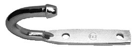 Eberhard Heavy Duty Zinc Plated Steel Hook 3.12" Long With 2 Mounting Holes .34" EMC 166CH ZN |Austin Hardware