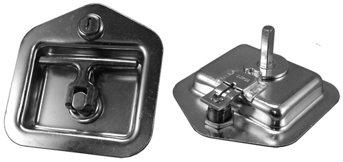 Flush Folding "T" Handle In Recessed Pan, Key-Locking, 4-7/8 In. L X 4-3/4 In. W, (4) .20 In. Dia. Mtg. Holes; For Use In Combination With Any Latching Mechanism Having A 5/16 In. Square Hole To Accept The Handle Shank, Ss, Keyed 545 Flush Folding "T" Handle In Recessed Pan, Key-Locking, 4-7/8 In. L X 4-3/4 In. W, (4) .20 In. Dia. Mtg. Holes; For Use In Combination With Any Latching Mechanism Having A 5/16 In. Square Hole To Accept The Handle Shank, Ss, Keyed 545