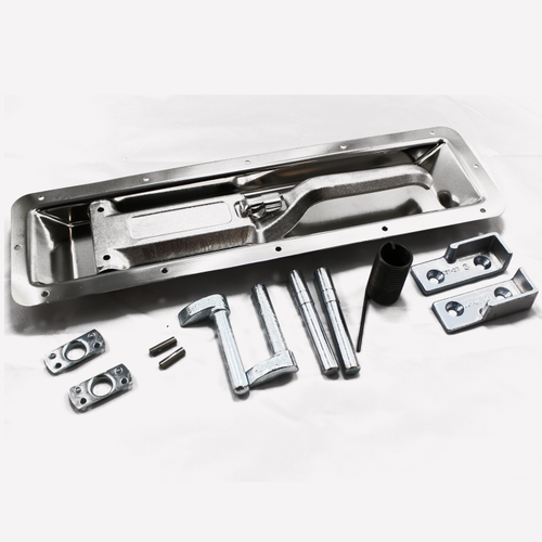Eberhard Cam-type door lock, non-locking, stainless steel pan, curved handle EMC 5-5663 SSP |Austin Hardware