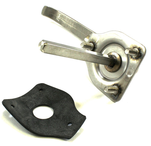 Stainless Steel Padlock Handle With 5/16 In. X 3-1/4 In. Unthreaded Shaft.  Three 1/4 In.-20 Blind Mounting Studs.  O-Ring Gasket For Additional Water Resistance. Stainless Steel Padlock Handle With 5/16 In. X 3-1/4 In. Unthreaded Shaft.  Three 1/4 In.-20 Blind Mounting Studs.  O-Ring Gasket For Additional Water Resistance.