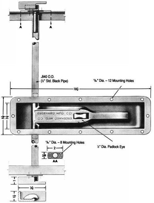 Eberhard Cam-Type Door Lock - Assembly kit includes receptacle, cams, keepers, and fastener package. Zinc Finish. Designed for thin door installations, this cam type side door lock permits building the vehicle to the greatest legal width for maximum cargo spa EMC 5663 ZN |Austin Hardware