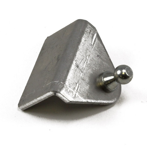 Mounting Bracket for Gas Springs, 10mm ball stud, 90 degree bend, No Mounting Holes, Aluminum