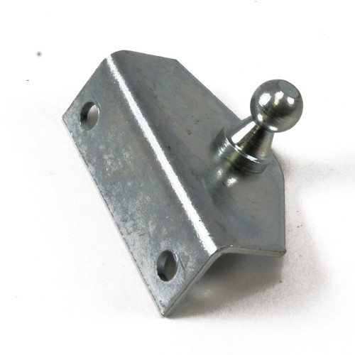 Mounting Bracket for Gas Springs, 90 degree bend, 10mm ball stud, (2) .188 in. diameter mounting holes on 1.5 in. centers, Zinc finish - NOTE: Not recommended for use with gas springs having forces of 120 lbs. or more except in cases in which the fac