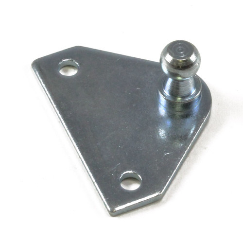 Mounting Bracket for Gas Springs, Flat, 10mm ball stud, (2) .200 in. diameter mounting holes on 1.5 in. centers, Zinc finish