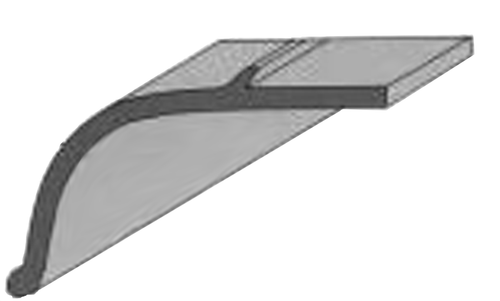 Rub-A-Fender, Sold In 52 Ft. Rolls (35 Lbs.) Or Cut To Length (per Foot), Fender Length 2 3/4 In., Height 2 1/4 In., Mounting Flange 1 1/2 In.