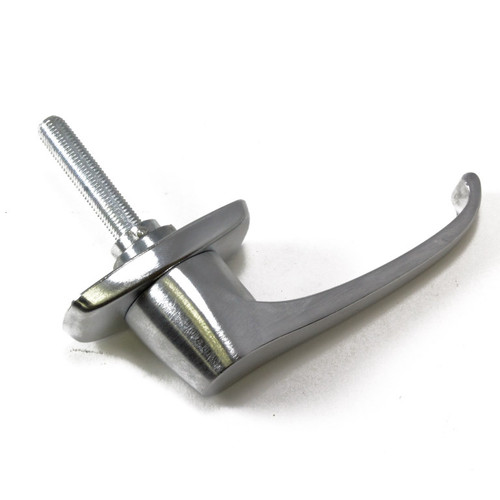 L-Style Handle, 90 Clockwise Rotation, 2 In. L Standard Shaft, Blind Fastened With 8-32 Screws, Supplied With 2 Screws, Non-Locking, Satin Chrome Finish