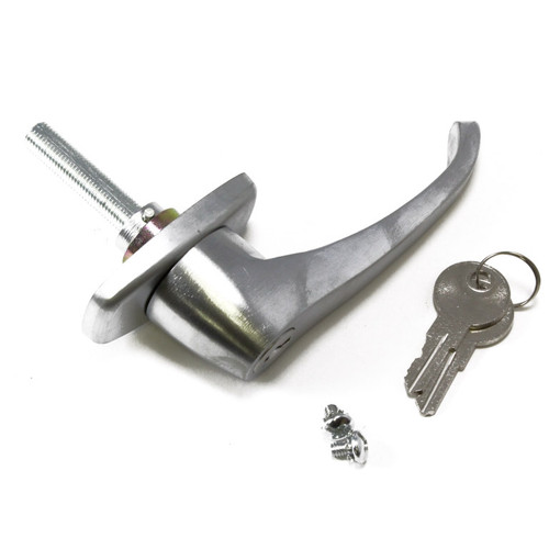 L-Style Handle, 90 Counter-Clockwise Rotation, 5/16 In. Square Shaft, Blind Fastened With 8-32 Screws, Supplied With 2 Screws Key-Locking, Satin Chrome Finish