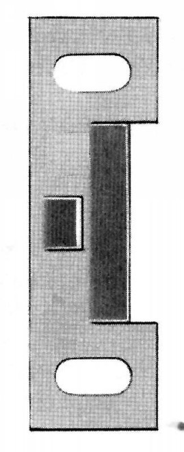 Striker, Paddle Latch Style, Has a Long Primary Catch and a Shorter Secondary Catch with Slotted Holes, Zinc Plated