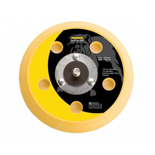 Mirka 5 Hole H&L Vacuum Backup Pad, 5 In. Diameter, 5/16 In. X 24 Spindle - Sanding and Grinding MIR-105GV |Austin Hardware