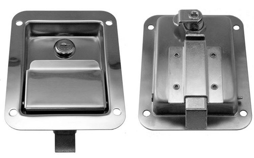 Paddle Handle Latch, Key-Locking, Single-Point Engagement, Flat Tray, 5-1/2 In. L X 4-1/4 In. W, 30 All-Steel Bolt, (4) 17/64 In. Mtg. Holes On 4-1/8 In. X 3-5/8 In. Centers, Ss, Keyed Ch545