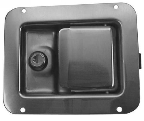 Paddle Handle Latch, Single-Point, Key-Locking, 5-3/4 In. L X 4-3/4 In. W, 30 All-Steel Bolt, Extra Wide Mtg. Flange, Ss, Keyed 545 PAD-1ESL-SS-WF-545 |Austin Hardware