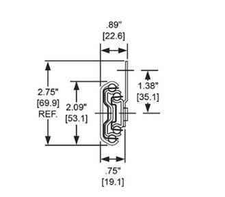 Drawer Slide, 22" L with 1" Over-travel, Low Profile, Rated up to 200 Lbs. ACC C3640-22P |Austin Hardware