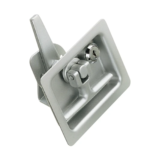 Southco Flush Cup T-Handle Series Cam Latch, Stainless Steel, 1.09-1.56 In. Grip Range, Mounting Stud Installation, Turn Clockwise To Latch