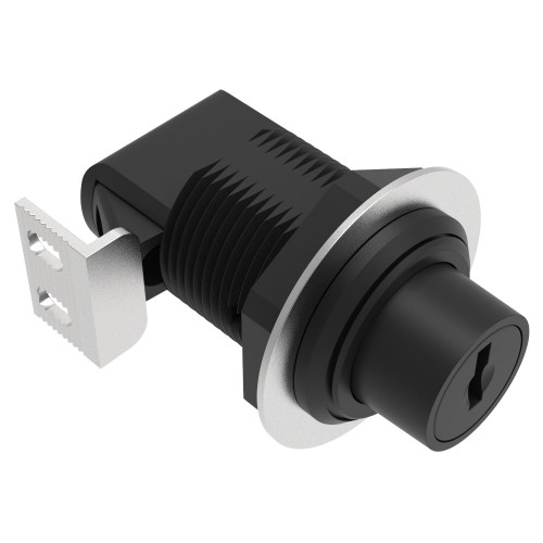 Southco Push-to-Close Latch, Push Button, Key Locking, Latch Only, Plastic, Black