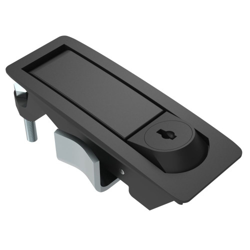 Southco S C2-32-25-3 Lever latch, zinc alloy, black powder coat, key locking, .04-.94 in. grip range, .20 in. door thickness, raised trigger, flush profile, hand operated, adjustable lever latch, layer packed
