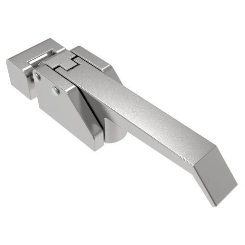 Over-center lever latch, zinc alloy, polished chrome plated, hand operated, standard style handle