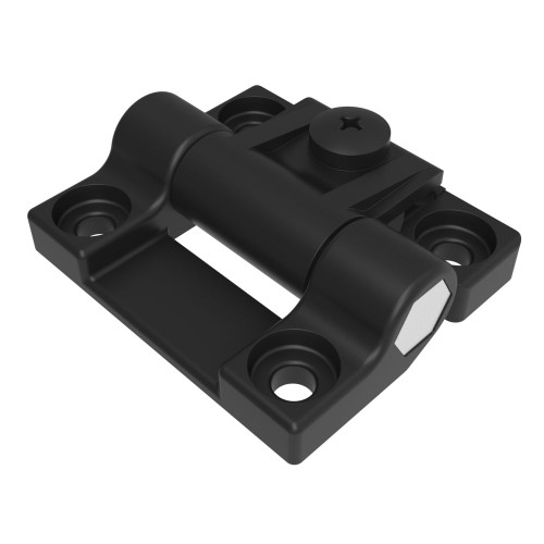 S E6-10-301-20 Adjustable Torque Hinge, Symmetric, Medium Size, Acetal Copolymer, Natural, Black Southco Austin Hardware & Supply