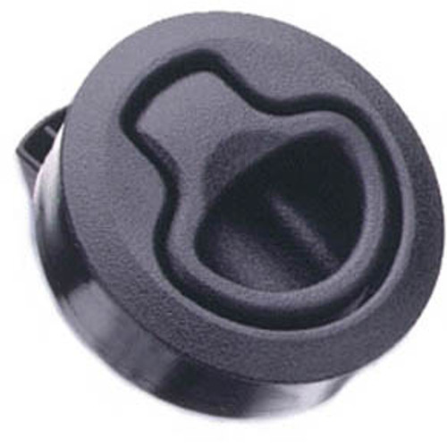 Flush pull latch, plastic, black, .98-1.02 in. grip range, .28-.47 panel thickness, medium