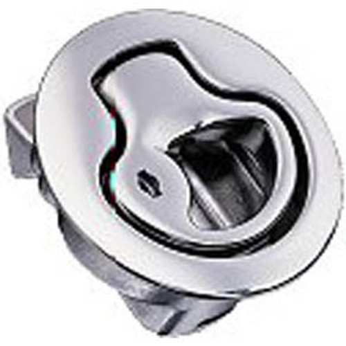 Flush pull latch, stainless steel, electropolished, key locking, .98-1.02 in. grip range, .67-.87 panel thickness, medium