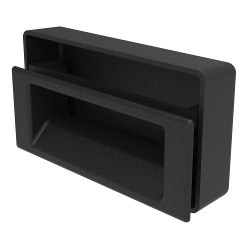 Southco Flush Pull, 4.8 - 6.3 mm (.190 - .250 in) Door thickness, Screw Mount, UL94-HB, ABS Plastic, Black