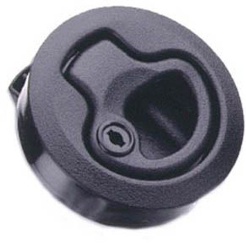 Flush pull latch, stainless steel, electropolished, key locking, .98-1.02 in. grip range, .47-.67 panel thickness, medium