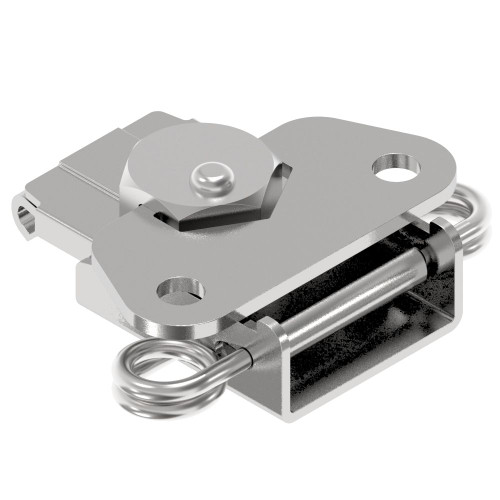 Link Lock Draw Latch, Medium Size, Spring Loaded, Steel, Bright