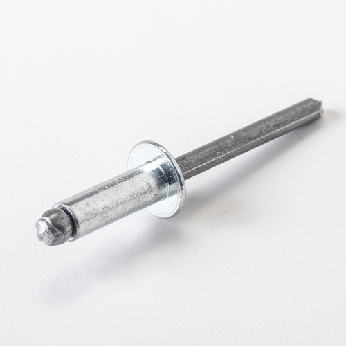 Blind Rivet, Open End, Steel Body, Steel Mandrel, Grip Range .376-.500, Diameter 1/4, Dome Head