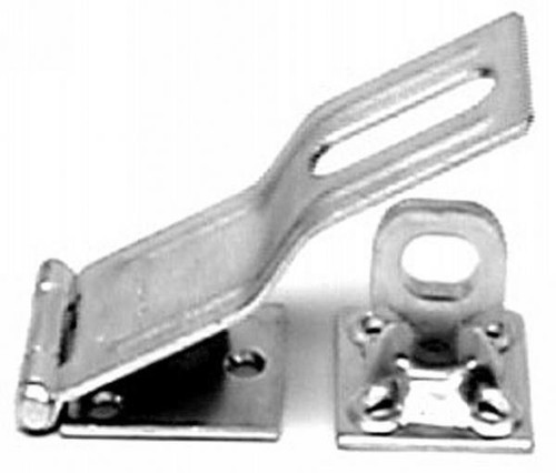 Safety Hasp, Swivel Style, Cold Rolled Steel, Bend in Hasp, Eye in Staple for Padlock, Overall Length 4 1/2 in.