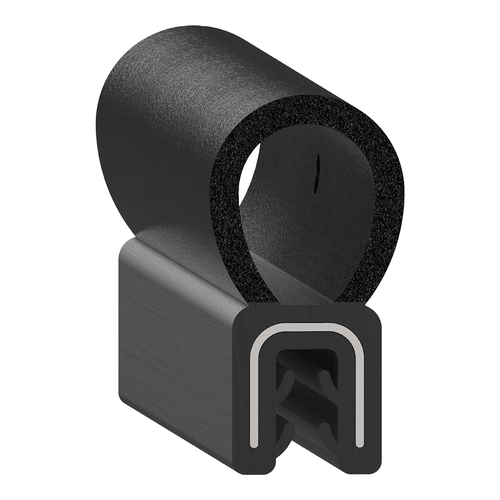 SD 968 Dual Durometer Push-On Bulb Seal. Bulb on Top, 0.600" W, 1.165" H, 0.190" Flange, 1.120" Wire Core Austin Hardware & Supply