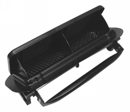 Vent, Steel with Black E-Coat, Tube Style Handle, No Mounting Holes, Length 11 7/8 in., Width 6 5/8 in.,  Flush Exterior Surface when Closed