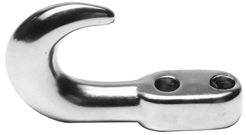 Towing hook, drop forged light-duty, maximum working load 10,000 lbs., 5.29 in. L overall, 3.35 in. Projection, chrome finish