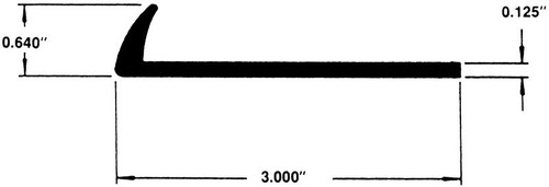 Fender Molding, Black Epdm, 54 Durometer, 7 Ft. L X 3 In. W, 100 Ft. Per Roll TB4801-ROLL |Austin Hardware