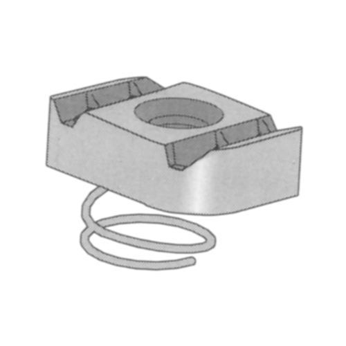 TB9090 Galvanized Steel Clamping Nut with Short Spring for use with 1-5/8 in. W x 13/16 in. H Strut Channel (see TB9003, TB9029, and TB9031 through TB9039) Austin Hardware & Supply