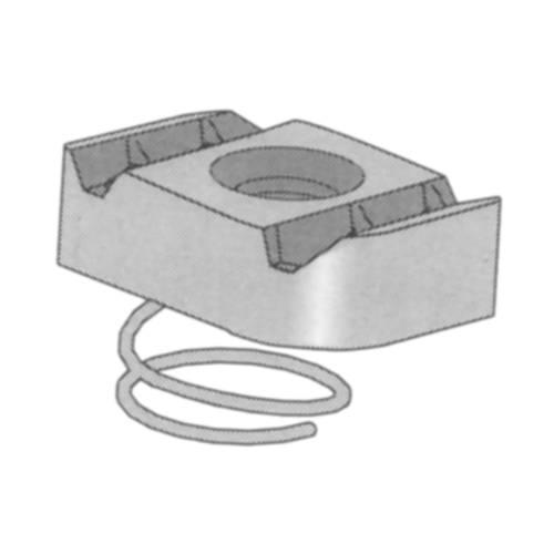 TB9089 Galvanized Steel Clamping Nut with Short Spring, 5/16-18 Thread Size, for use with 1-5/8" W x 13/16" H Strut Channel Austin Hardware & Supply