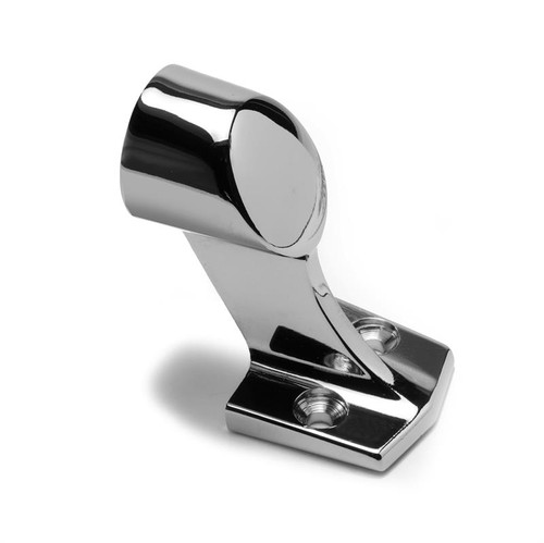 End Stanchions, for 7/8 in. Hand Rail, Set Screw Included, Chrome finish
