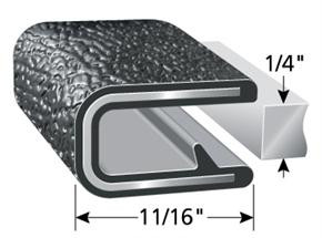 Trim-Lok Edge Trim, Black Pebble, For 1/4 In. Edge Thickness, Aluminum Clips, Sold by the foot. TL 1375 B3 X 1/4 |Austin Hardware