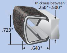 Trim-Lok Edge Trim, Fits Material Thicknesses From .250-.500 In., Black Pebble Texture, Steel Clip, Sold by the foot. TL 1660 SB3-349 |Austin Hardware