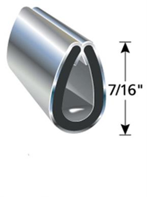 Edge Guard, Chrome, Preglued, For Edges Up To 3/16 In. Thick. Sold by the foot.