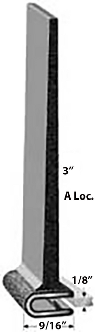 Trim Seal 1/8" Black Loc-A, Sold by the foot.