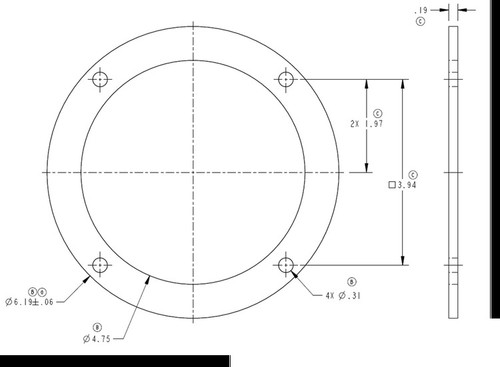 Foam Gasket for D-Paddle Handle AH 12324-63, gasket only,  neoprene closed cell, 3/16 in
