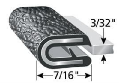 Trim-Lok Edge Trim, Black Pebble, For 3/32 In. Edge Thickness, Aluminum Clips, Sold by the foot TL 75 B3 X 3/32 |Austin Hardware