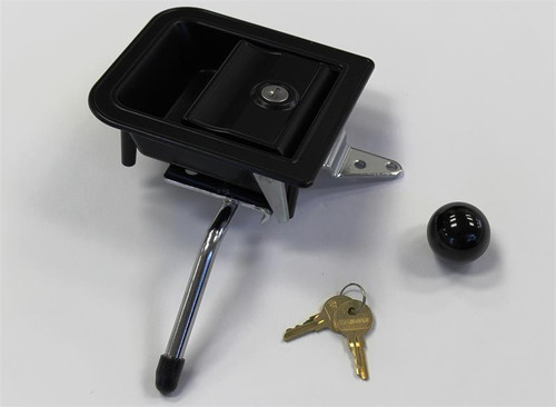 Trimark TriMark - Paddle handle latch, heavy-duty, key-locking; designed for off-highway vehicle applications, doors requiring latch location remote from activating handle and door thicknesses of 2 in. or greater, 5-1/4 in. L x 4-7/8 in. W, lh, medium gloss TM 11303-12 |Austin Hardware