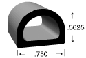Trim-Lok Rubber D-Shaped Seal, Epdm Rubber, .750 In. W X .563 In. H, 3m Bonded Tape System, Sold by the foot. TL X135-BT |Austin Hardware