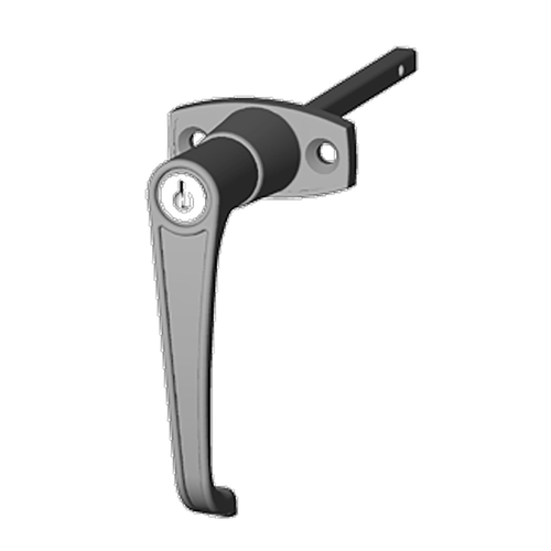 TM 11763-03 TriMark - Locking l handle, non-handed, copper-nickel chrome, ch751, standard finger clearance assembly, 1.50 in. mount, 4.00 in. drive bar length, press-on retainer Trimark Austin Hardware & Supply