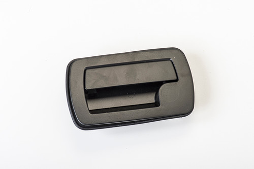 TriMark - Two point paddle handle, right hand, low gloss black, non locking, 1, 2 point, short stud with bracket, no collars, no lock cam.