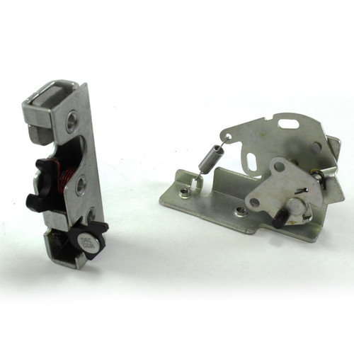 TriMark - Latch & linkage assembly, single rotor, internal or external door mtg., Fmvss 206 compliant, provides automotive logic function with remote activating handles, designed for thinner, light or medium-weight applications (up to 75 lbs.) and do