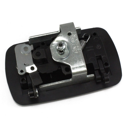 Trimark Paddle handle, left hand, low glass black, single-point, short stud with bracket, offset lock cam TM 22669-01 |Austin Hardware