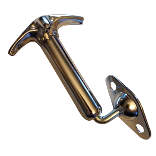 Hood Latch with Bent Elbow,For a Variety of Truck, Off-Road Equipment and Industrial Applications, Curved 2-5/8 in. L Handle, 5/8 in. Dia. Steel Shaft, Overall Length 4-1/2 in. in Free Position, SS