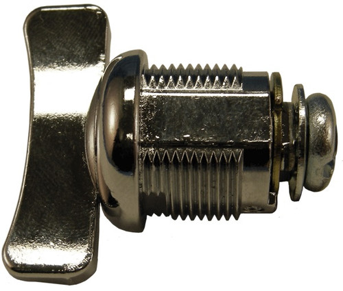 Lock Cylinder, "T" Cylinder with Nut, Screw, CL 160 Cam; 7/8 in. From Edge of Cam to Inside Edge of Top, Nickel-Plated